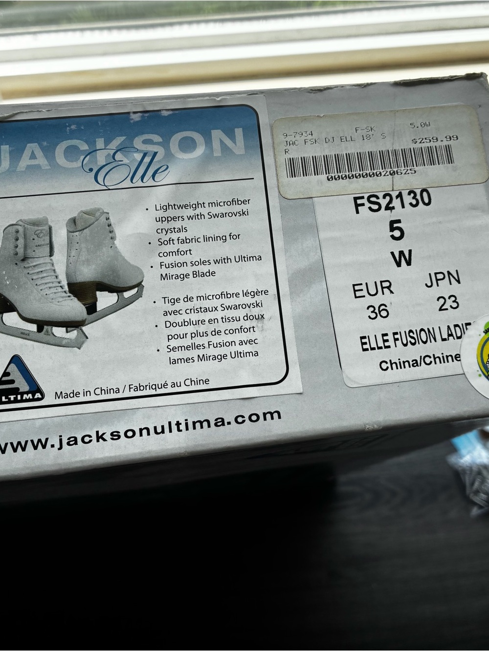 Jackson Elle FS2130 Figure Skates 5W Wide Ultima Mirage Blades Swarovski w/ box - Picture 15 of 16